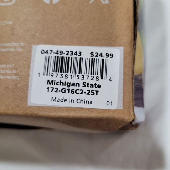 NCAA Michigan State Spartans 2pk Glass Can 16oz Stemless Pint Glasses NWT - Picture 3 of 9